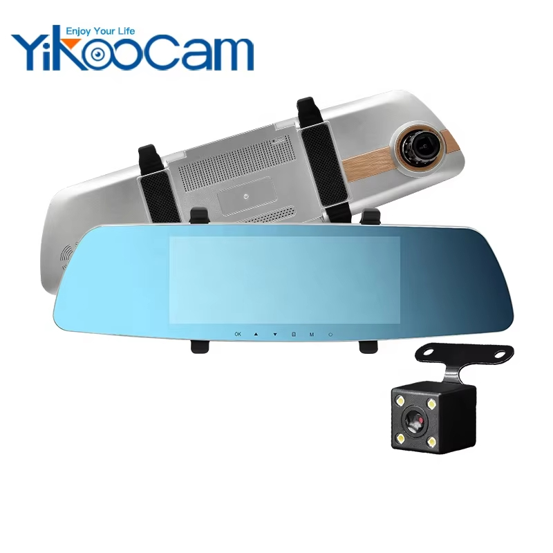 Yikoo OEM Espejo Retrovisor Camara 7.0 Inch IPS touch screen Full hd 1080P Dual Lens Dashcam Rearview Mirror Camera