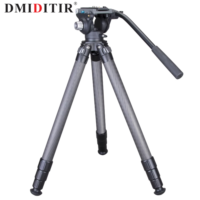 The newest Heavy Duty Carbon Fiber tripod with fluid ball head For Camera and shooting tripod camera tripod for hunting DM