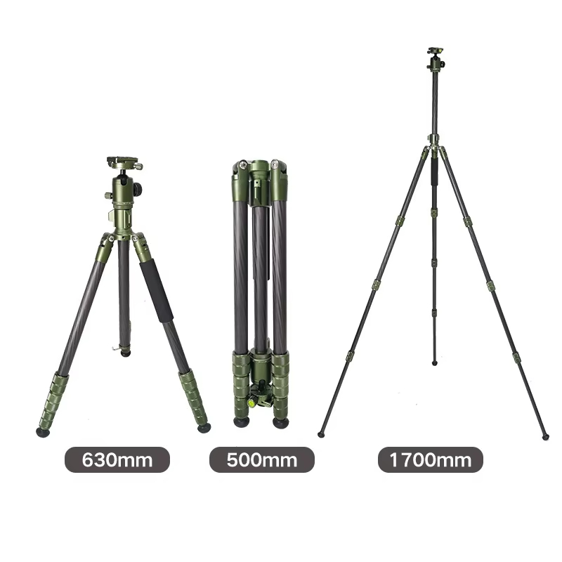 New arrived lightweight flexible carbon fiber Tripod kit with ball head for 360 panoramic shooting DM264C+QB36