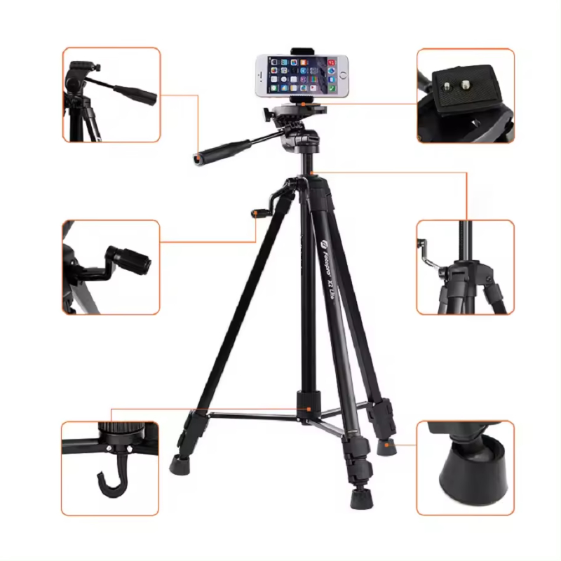 Aluminum Professional Tripod For Camera Mobile Phone Lightweight Camera Tripod Stand
