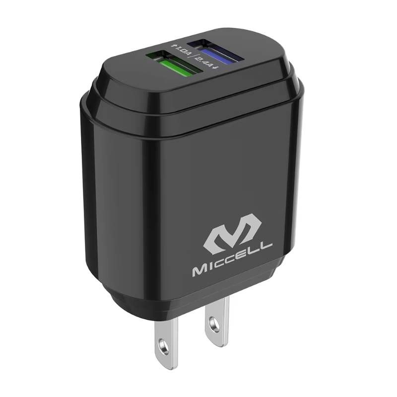 Miccell brand 2.4A 2 USB quick cell phone charger