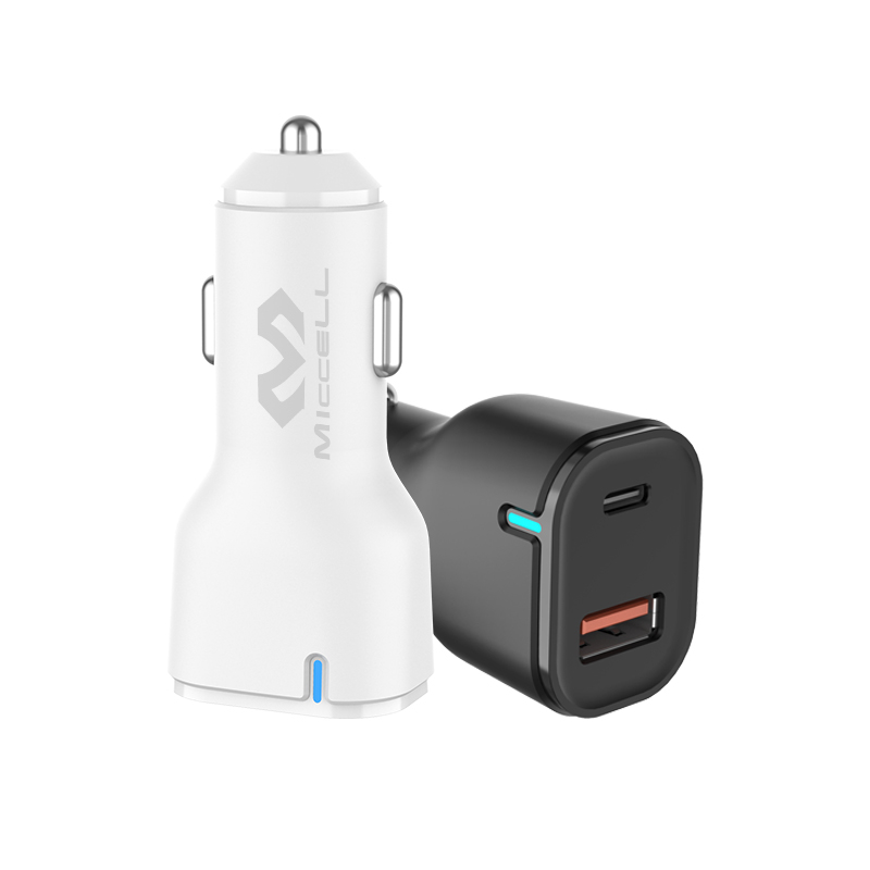MICCELL car charger type c PD 20W QC3.0 LED fast car charger smart portable usb c car charger adapter
