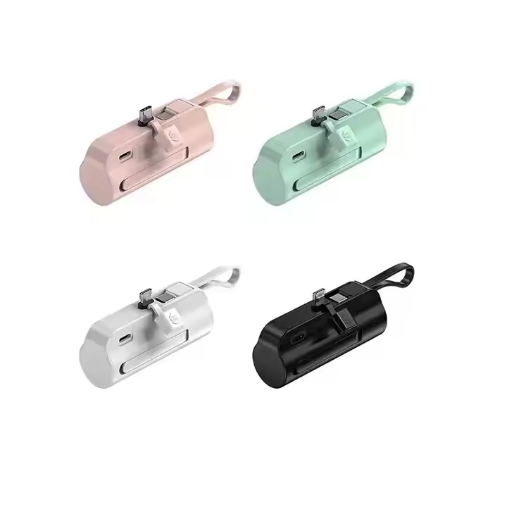 5000mAh Travel Size Capsule LED Digital Display PD USB Type C Fast Quick Charging Small Portable Pocket New Mini Power Bank