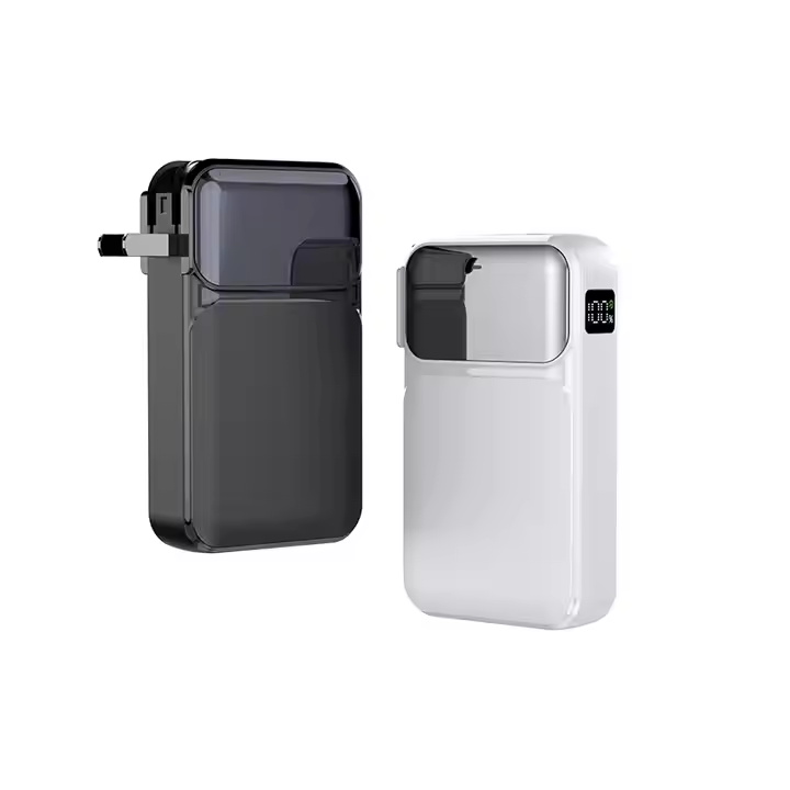 AC Plug Power Bank 10000mAh/20000mAh Portable charger PD20W 22.5W Power Bank With in-built Cable and LCD screen