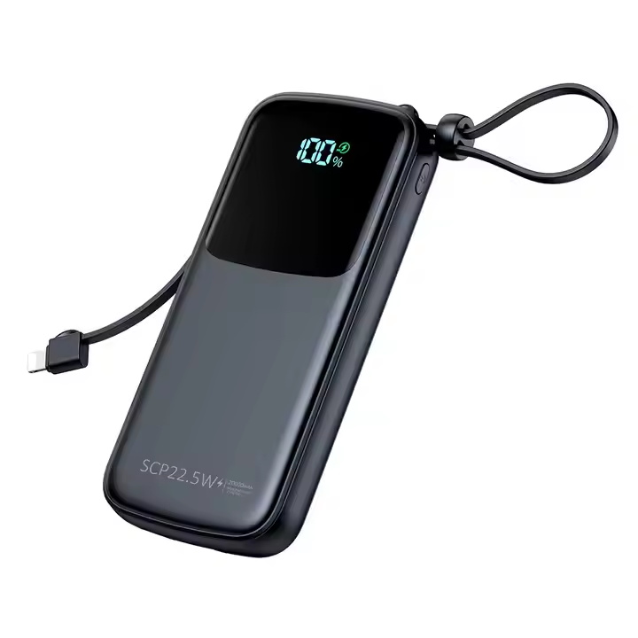 2024 New Product 20000mah Large Capacity Portable Power Bank Fast Chargerfor Universal Smart Power Banks with Cable