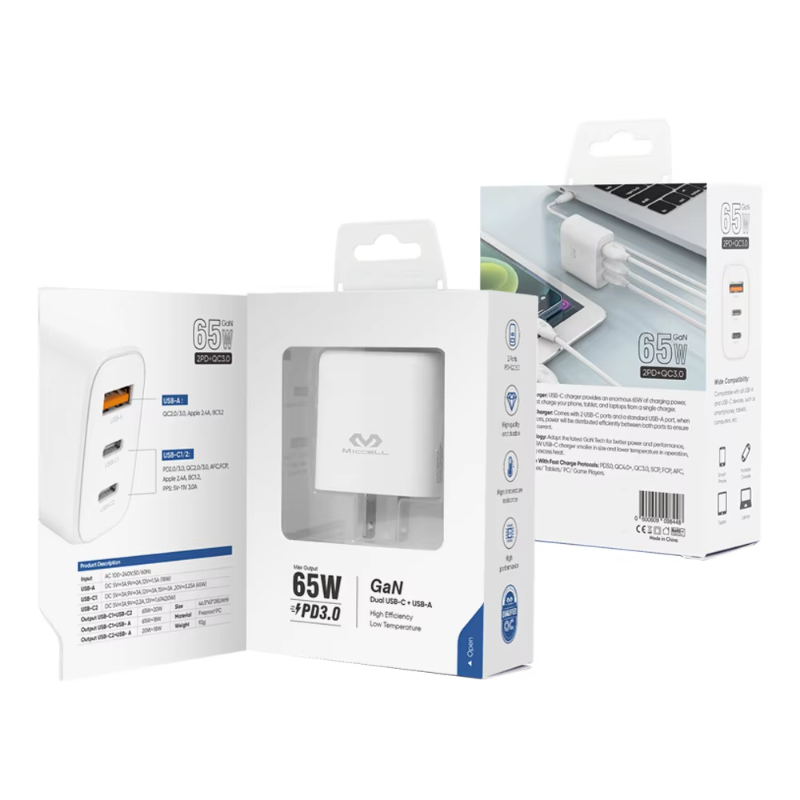 MICCELL Gan charger 65w pd type c fast charger usb c 65w gan charger for laptop