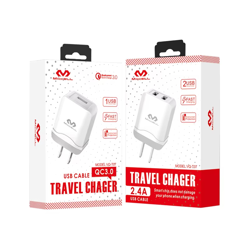 MICCELL mobile phone accessories usb fast wall charger dual usb charger qc3.0 2.4a battery fast adapter charger for xiaomi