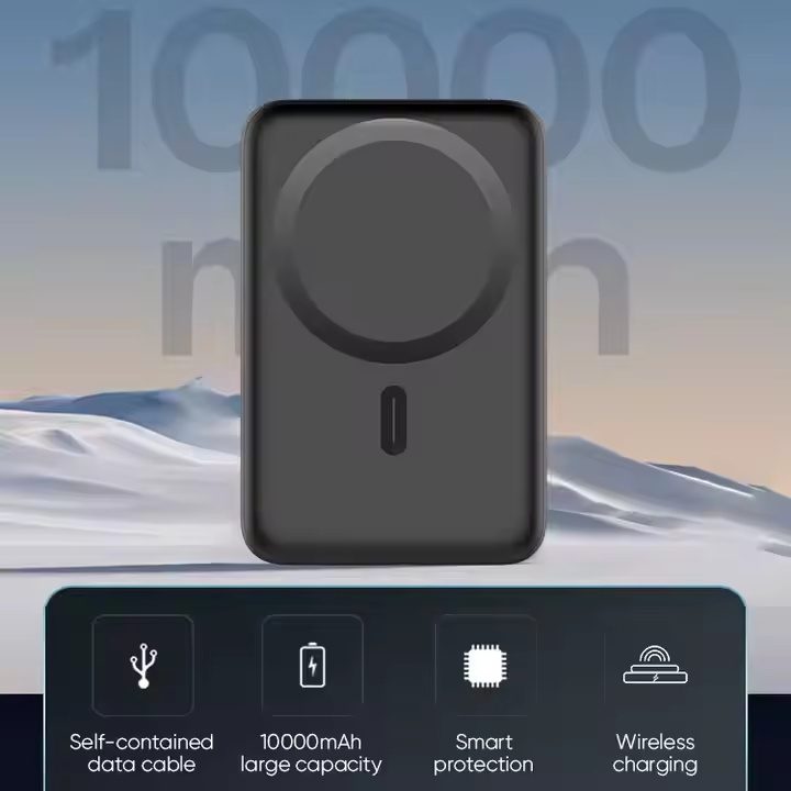 Custom Logo Fast Charging 15w Powerbank 10000mah Ultra Slim External Battery Magnetic Safe Portable Wireless Charger Power Bank