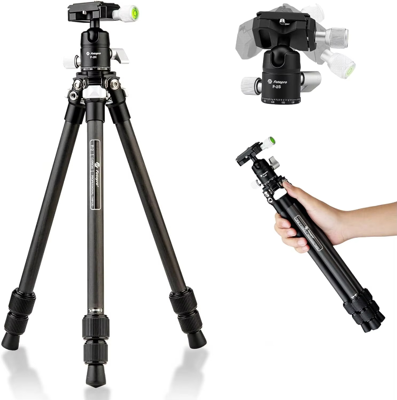Fotopro QR Plate for DSLR Camera Camcorder Compact Tripod 360 Ball Head Lightweight Carbon Professional Camera Tripod