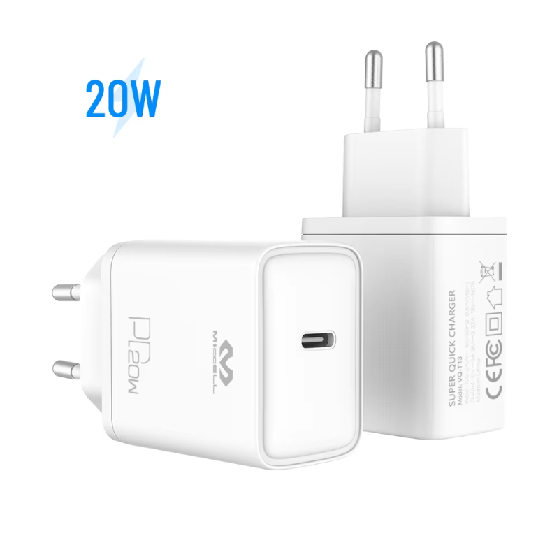 Miccell Type C travel charger for For Iphone 11 charger type c fast charging PD 20W Adapter Eu Us Plug travel charger for iphone