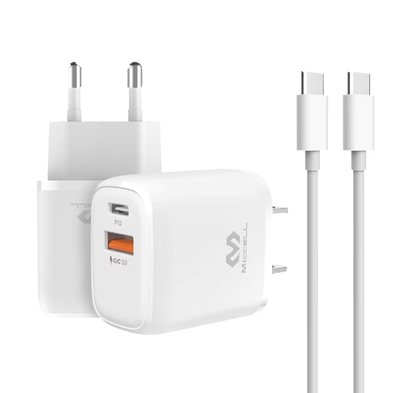 MICCELL USB charger qc3.0 pd 20w fast charger usb c with cable usb wall charger