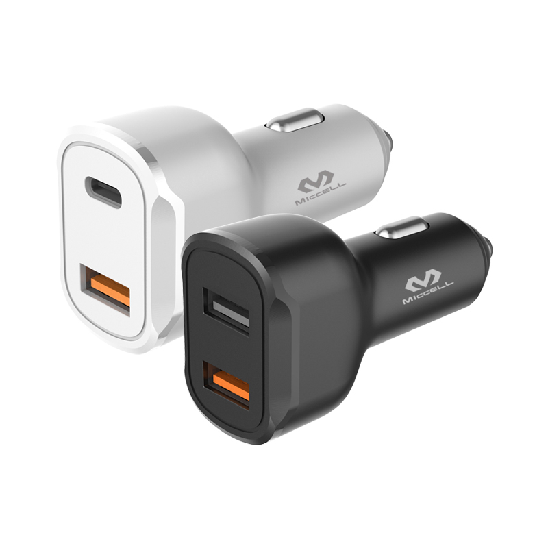 OEM car charger adapter 38W PD QC3.0 usb c car phone charger station type-c dual usb 12v battery fast usb car charger