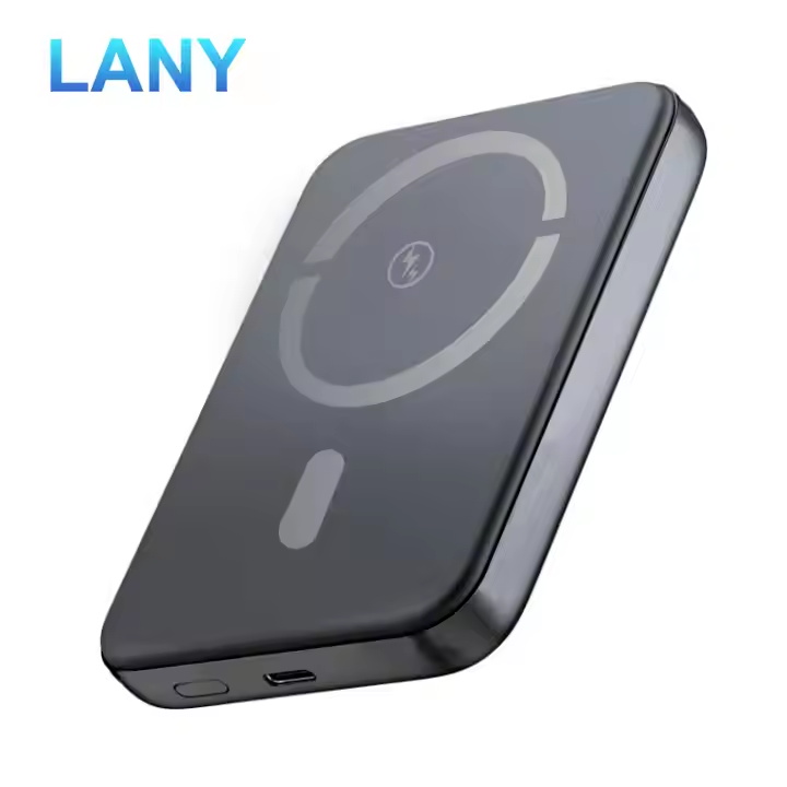 LANY OEM Logo Portable 5000mAh 10000mAh PD 20W Fast Charging Magnetic Wireless Power Bank For Mobile Phone