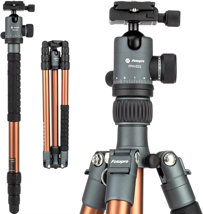 DSLR Camera with Ball Head and Quick Release Plate Detachable Monopod for Camcorder Load up to 10KG_22lbs Aluminum Tripod