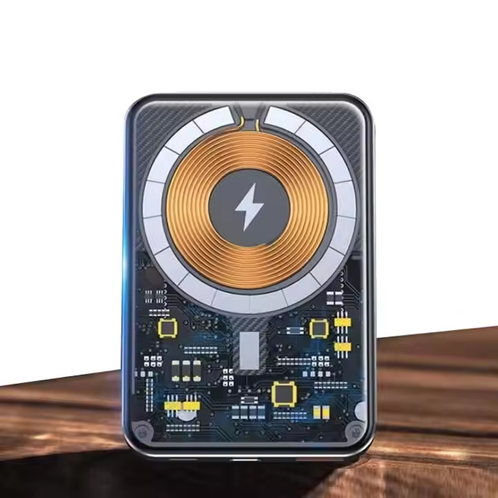 Wholesale 5000mah 10000mAh 15W Transparent Cover Magnetic Fast Charging Wireless Power Bank