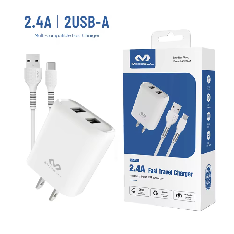 Universal Fast Charging Wall Cell Phone Power Charger for samsung s22 s23 s24 ultra 2.4A fast mobile phone chargers