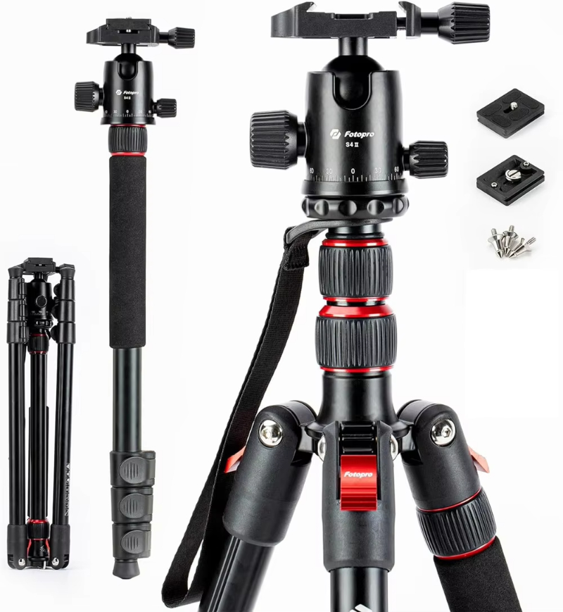 DSLR Camera Tripod Aluminum Heavy Duty Adjustable Height Retractable Multifunctional Monopod Stand Tripod