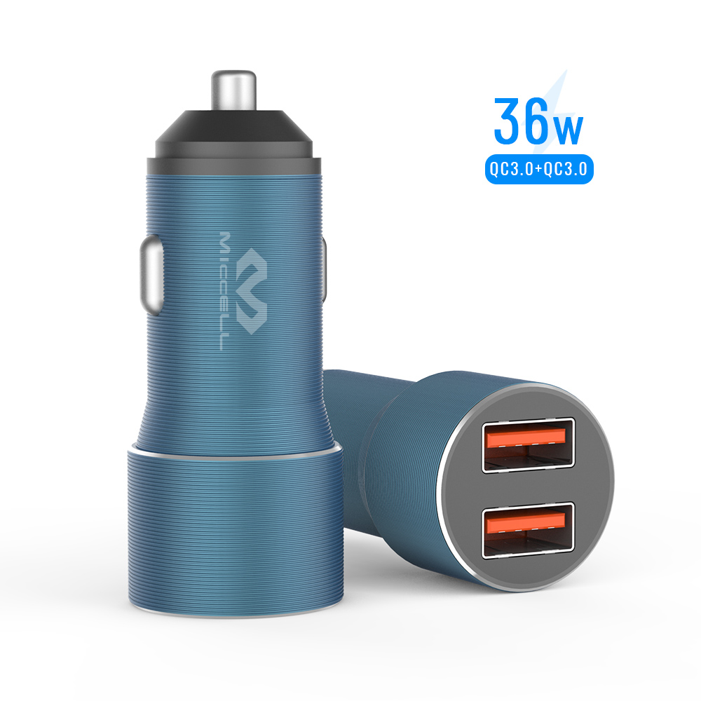usb car charger 3.0 fast charging Aluminum alloy universal car charger for Samsung car charger 18W usb Quick adapter