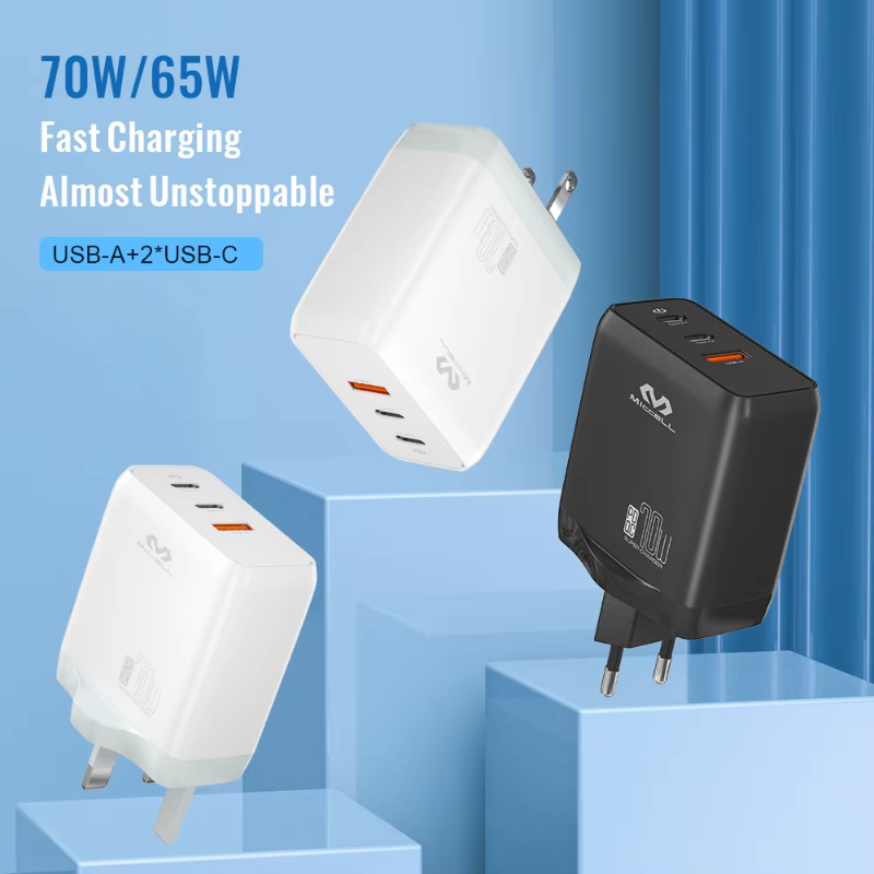 usb c EU fast charging 70w pd charger adapter mobile phone 70W usb charger EU type c pd multifunction chargers