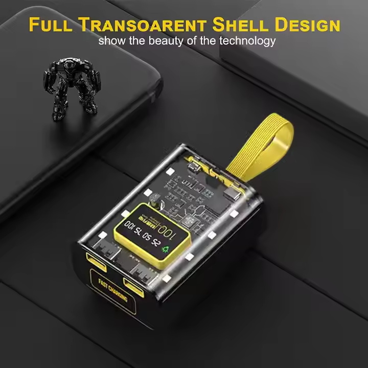 LANY 1260110-10000(mAh) Portable Mechanical Mini Power Banks 10000mah Pd 22.5w Fast Charging Transparent Power Bank