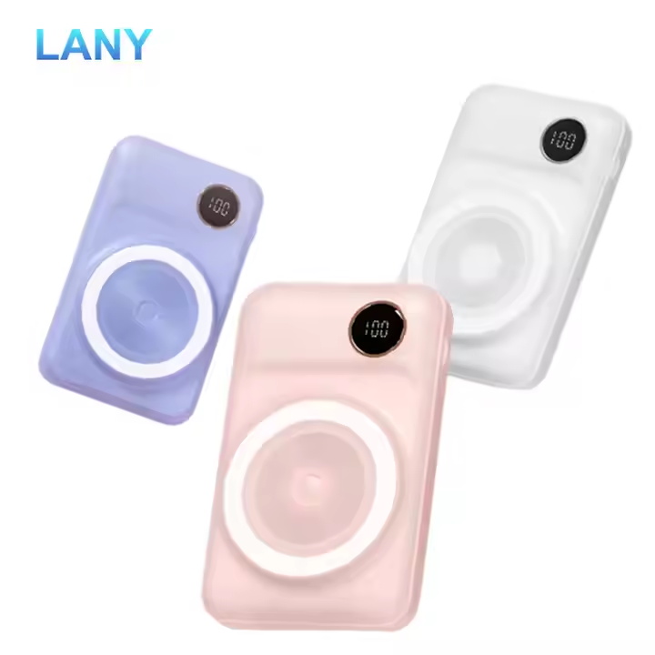 LANY Newest Mini Portable Charger 10000mah Powerbank Magnetic Wireless Charging Power Bank