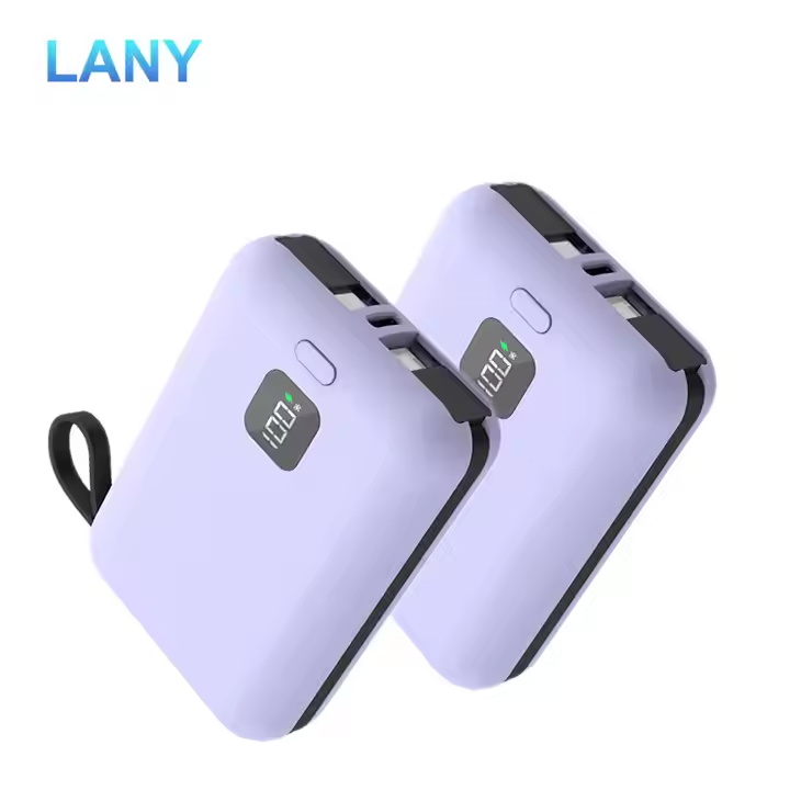 LANY Trending Products New Arrivals Fast Charging Mini Power Bank 10000mah Built in cable PD 20W Consumer Electronics