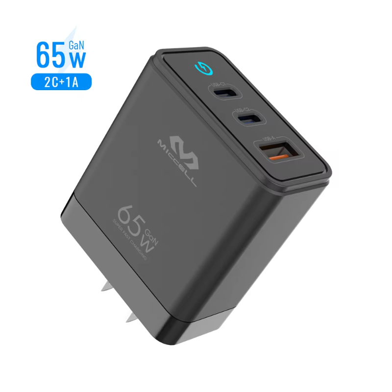 Veaqee mobile phone usb c pd GaN charger for iphone charger fast charging 65W usb c multifunction chargers