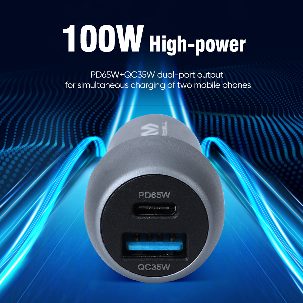 Veaqee QC3.0 usb Car Charger 100W PD carregador de carro dual usb car charger 65W 35W tipo c carregador de carro fast charger