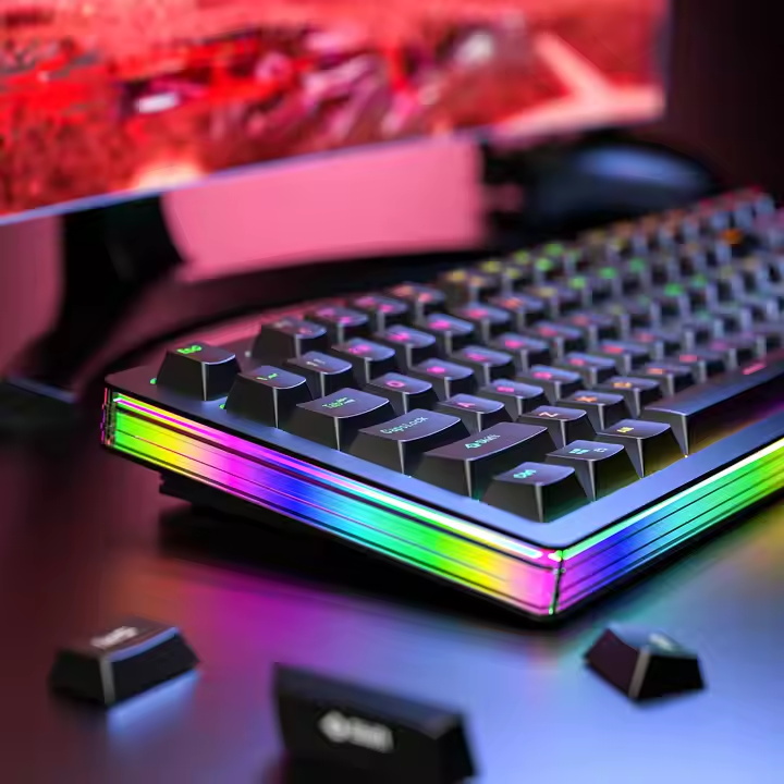 Hot Sale K8 C1 87 Keys Mechanical Keyboard Wired 75% Layout Green Switch RGB Backlit PBT Keycaps Metal Gaming Keyboard for Gamer