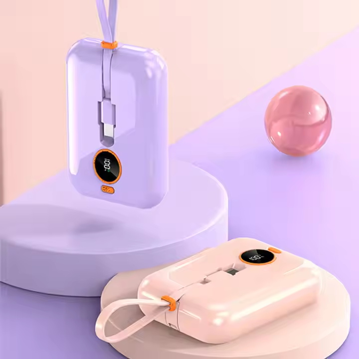 LANY 2 in 1 Built in Cable USB Travel Charger Wireless Power Bank 10000mAh With Mini Power Bank