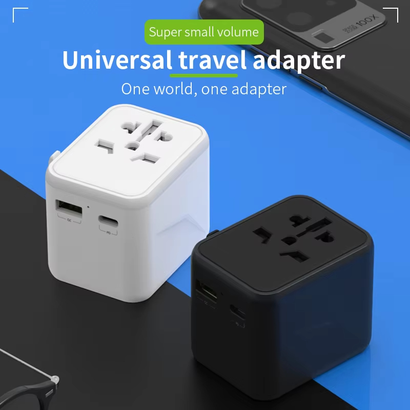 New universal travel adapter international wall socket 18W PD quick charger usb multi plug adaptor