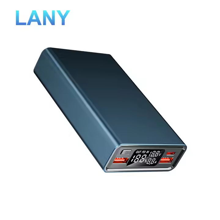LANY PD Fast Charger Power Bank LCD Display Smart Phone Charging Customized Factory High Quality Metal Power Bank 20000mah