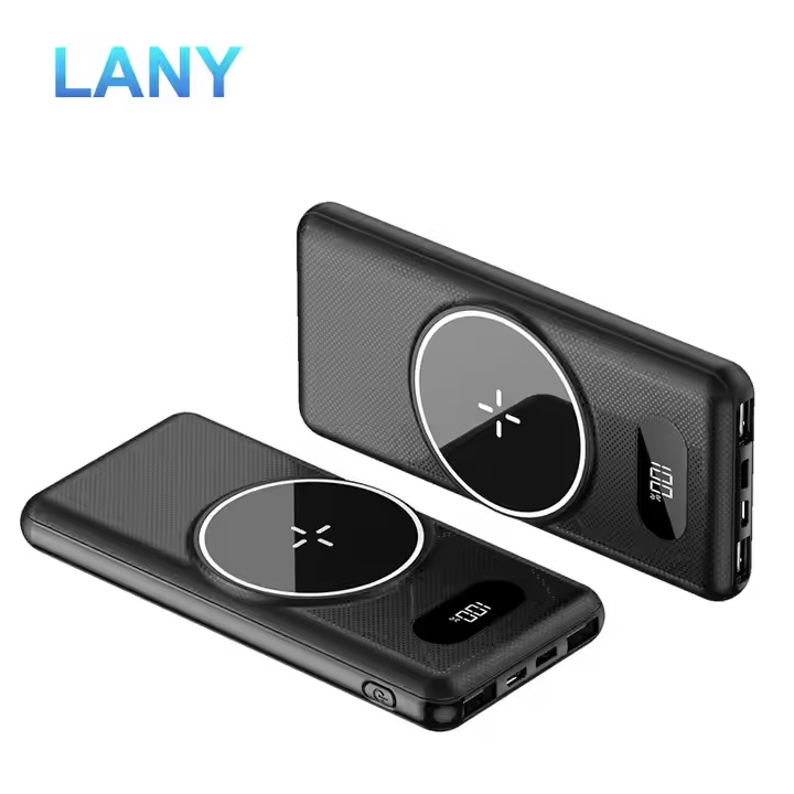 LANY Magnetic Power Bank 20000mah PD22.5W Super Fast Charging Ultra-thin Built-in Cable Mobile Power Bank for gift customizatio