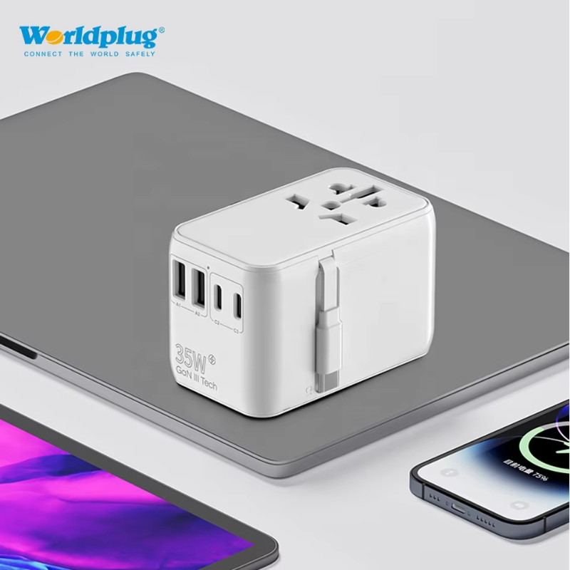 Worldplug 170W Multi Ports Fast Charge International Universal Travel Power Adapters Charger World USB Adapter Plug with Type C