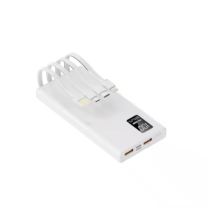 Built-in Cables Fast Charge Power Bank Multi Functional Digital Display PowerBank 10000mAh High Quality Custom LOGO