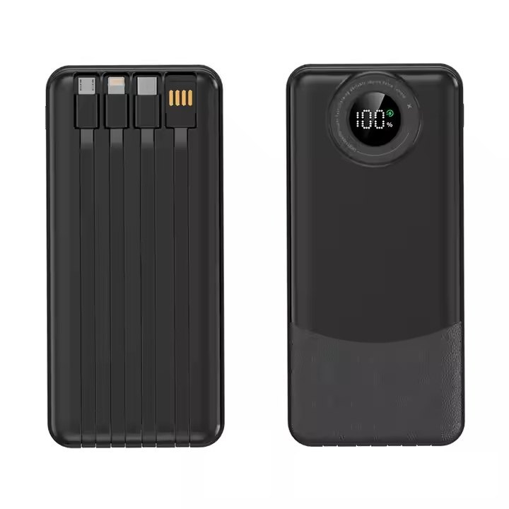 22.5W Fast Charge Power Bank Buit-in Cables Powerbank Type-c Output 2 Way PD Fast Charger