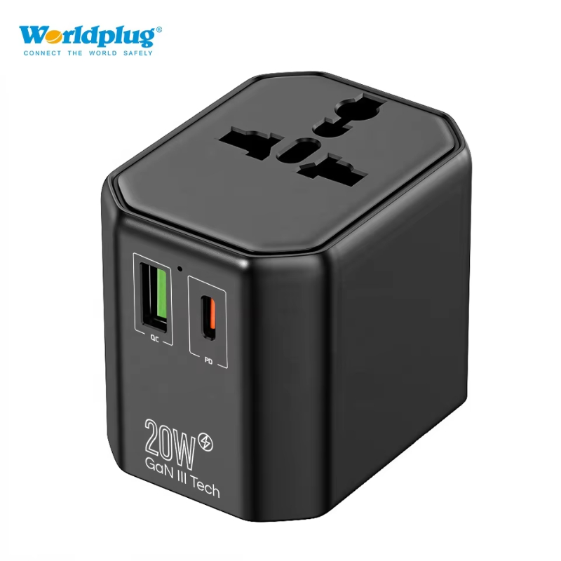 Worldplug All-in-One Worldwide Wall Charger Multi Plug Adaptor Universal Travel Adapter QC PD 20W Fast Charger