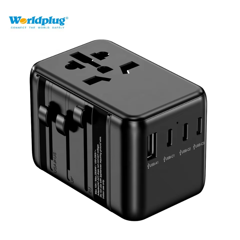 Worldplug electrical plug socket worldwide fast charger usb c 65w universal GaN travel adapter plug