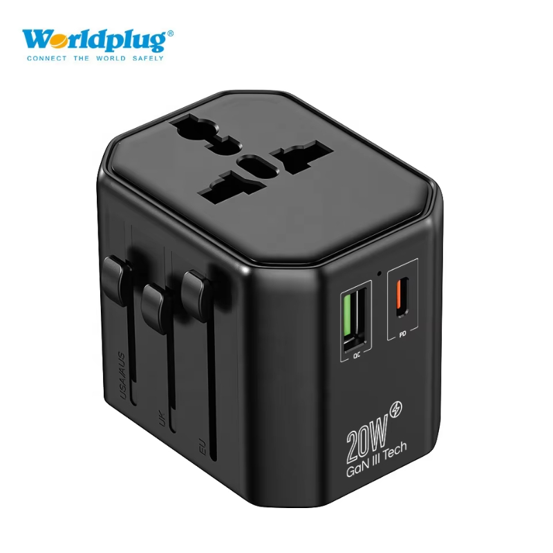 Worldplug GaN 20W International Plug Adapter Power Outlet Wall Charger Universal Travel Adaptor