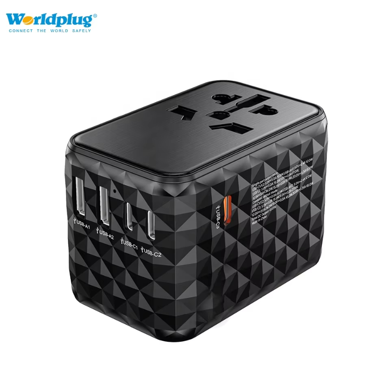 Worldplug GaN Technology PD 65W Fast Travel Wall Charger Adaptor International World Travel Plug Adapters Universal