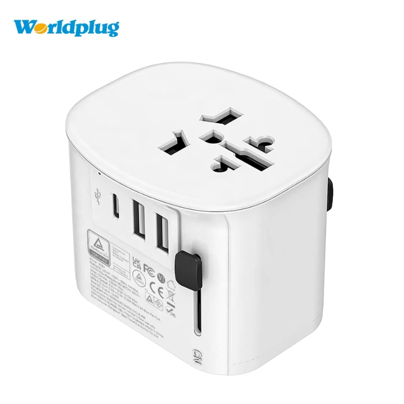Worldplug GaN Travel Power Adapter Universal Adapter Charger with 100W Fast Charge Type C Port