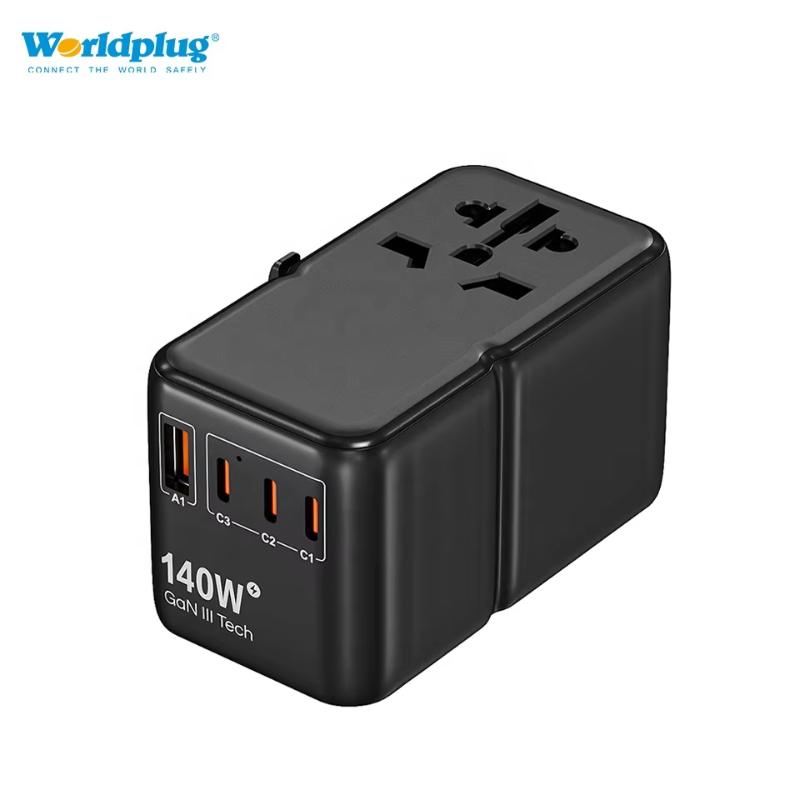 Worldplug International Worldwide Plug Adaptor Universal Travel Adapter with Built-in Retractable Cable