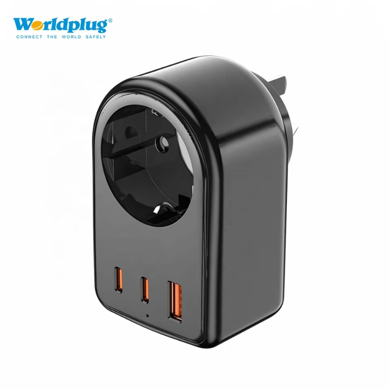 Worldplug New Products 2AC PD 70W USB Travel Charger Small Size Universal Adaptor Multi Plug International Travel Adapter