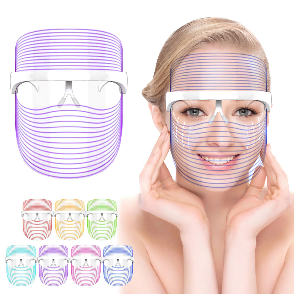 Wholesale Home Use Skin Care Led Mask Therapy Silicone Rejuvenation Electric Led Facial Mask 7 Colors