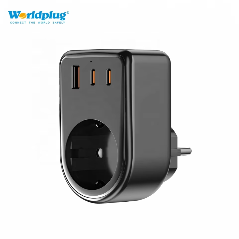 Worldplug PD 45W Fast Charger Power Adapter International Universal Travel Adaptor with USB and Type-C