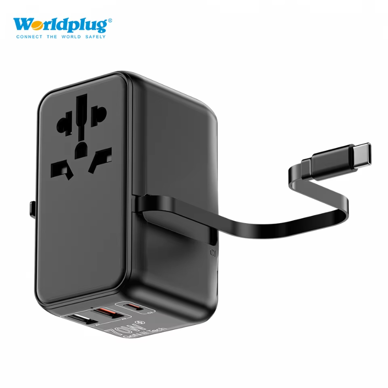 Worldplug PD 85W World Power Adaptor GaN Fast Travel Charger Universal plug adapter
