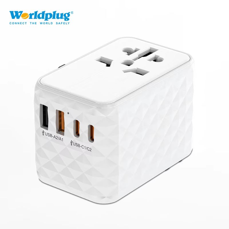 Worldplug PD+QC Mobile Phone Fast Charger universal travel adapter for European to UK_AUS_US Switch adapter