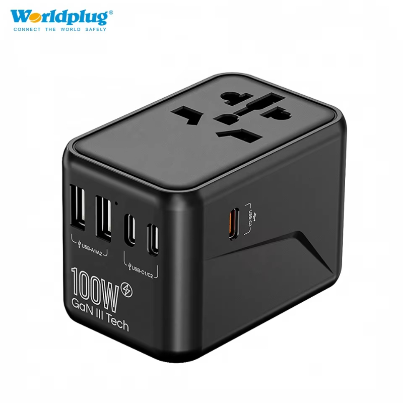 Worldplug Safety-certified 3 USB C 2 USB A PD 85W International Plug Adaptor Charger Universal Global Travel Adapter
