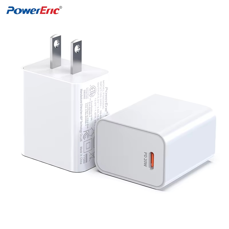 Fast 20W PD Wall Charger New Type-C Port US Plug 5V_3A 9V_3A 12V_2.5A 15V_2A OCP OVP Protection for Mobile Phones