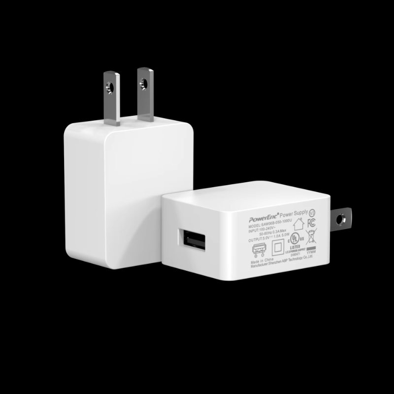 USB-A Us EU UK Plug Portable 5v 1a Charger Wall Usb Mobile Cell Phone Chargers Adapters With UL CE FCC UKCA